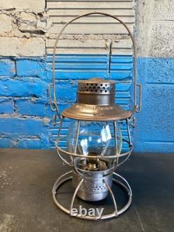 ADLAKE UNION PACIFIC RAILROAD LANTERN WithLT. EMBOSSED OVERLAND SHIELD LOGO GLOBE