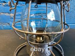 ADLAKE UNION PACIFIC RAILROAD LANTERN WithLT. EMBOSSED OVERLAND SHIELD LOGO GLOBE