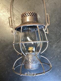 ADLAKE UNION PACIFIC RAILROAD LANTERN WithLT. EMBOSSED OVERLAND SHIELD LOGO GLOBE