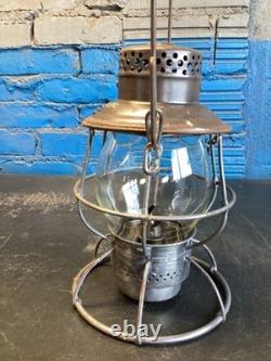ADLAKE UNION PACIFIC RAILROAD LANTERN WithLT. EMBOSSED OVERLAND SHIELD LOGO GLOBE