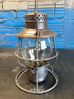 ADLAKE UNION PACIFIC RAILROAD LANTERN WithLT. EMBOSSED OVERLAND SHIELD LOGO GLOBE