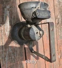 ANTIQUE 1920s Oxweld Model A Carbide Railroad Lamp GREEN LENS Stamped ID