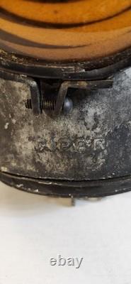 ANTIQUE HL Piper Montreal CNR Railway Railroad Caboose Oil Lantern Amber Blue