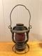 ANTIQUE RAILROAD LANTERN With RED GLASS GLOBE MICHIGAN/GREAT LAKES REGION READ