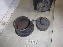 ANTIQUE RAILROAD RR OIL LANTERN ROUND pre DIETZ CONVEX BURNER square lantern