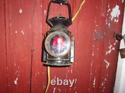 ANTIQUE VINTAGE Railroad Signal Lamp Lantern w burner repainted