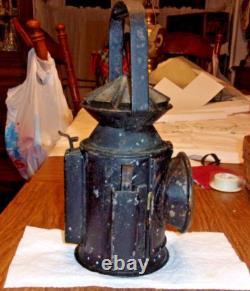 ANTIQUE VINTAGE Railroad Signal Lamp Lantern w burner repainted