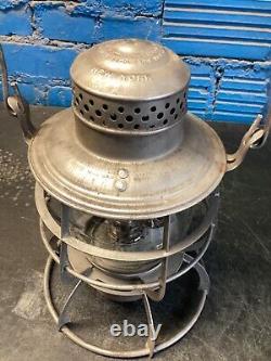 ARMSPEAR MFG 1889 RAILROAD LANTERN WithEMBOSSED SOUTHERN Ry GLOBE & UNUSUAL BURNER