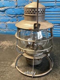ARMSPEAR MFG 1889 RAILROAD LANTERN WithEMBOSSED SOUTHERN Ry GLOBE & UNUSUAL BURNER