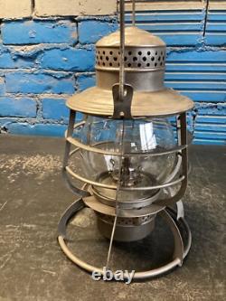 ARMSPEAR MFG 1889 RAILROAD LANTERN WithEMBOSSED SOUTHERN Ry GLOBE & UNUSUAL BURNER