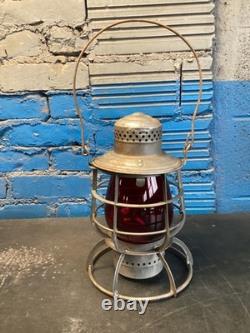 ARMSPEAR PHILADELPHIA & READING RAILROAD LANTERN WithEMBOSSED P. &R. Ry RED GLOBE
