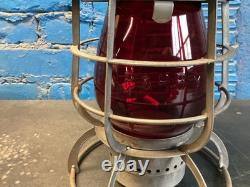 ARMSPEAR PHILADELPHIA & READING RAILROAD LANTERN WithEMBOSSED P. &R. Ry RED GLOBE