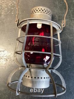 ARMSPEAR PHILADELPHIA & READING RAILROAD LANTERN WithEMBOSSED P. &R. Ry RED GLOBE