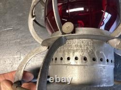 ARMSPEAR PHILADELPHIA & READING RAILROAD LANTERN WithEMBOSSED P. &R. Ry RED GLOBE