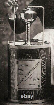Adams & Westlake 1890 Oil Hurricane Lamp Railroad Advertising Phot Rare Antique