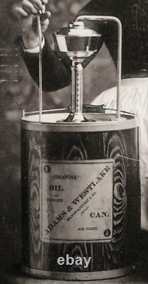 Adams & Westlake 1890 Oil Hurricane Lamp Railroad Advertising Photo Rare Antique
