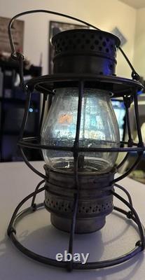 Adams & Westlake A&W Railroad Lantern with Clear Glass Globe & Wire Cage