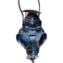 Adlake 2-Red & 2-Green Lens Intact Railroad Lantern