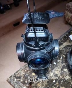 Adlake 2-Red & 2-Green Lens Intact Railroad Lantern