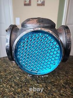 Adlake 4-Way Railroad REFLEX Switch Lamp Corning Glass Lenses 85857 Base