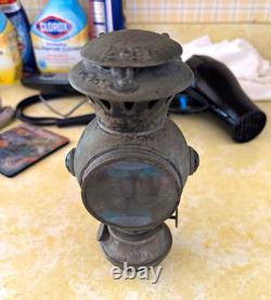 Adlake Antique Railroad Marker Lantern Lamp Hinged Lens Door, Mounting Bracket
