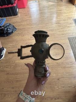 Adlake Antique Railroad Marker Lantern Lamp Hinged Lens Door, Mounting Bracket