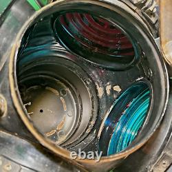 Adlake-Chicago Pennsylvania RR Non-Sweating Railroad Kerosene 4-way Signal Lamp