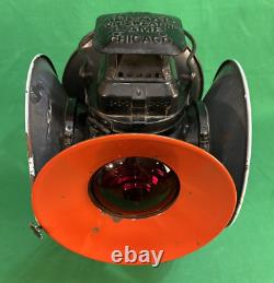 Adlake-Chicago Pennsylvania RR Non-Sweating Railroad Kerosene 4-way Signal Lamp