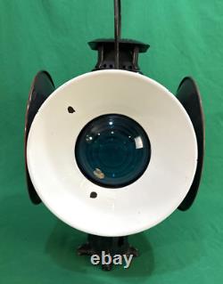 Adlake-Chicago Pennsylvania RR Non-Sweating Railroad Kerosene 4-way Signal Lamp