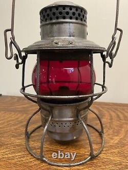 Adlake Embossed Southern Railway Railroad Lantern Red Globe 1925