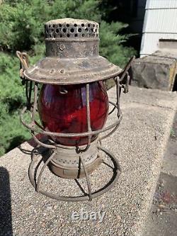 Adlake Erie Railroad Lantern WithRed Cast Globe