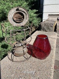 Adlake Erie Railroad Lantern WithRed Cast Globe