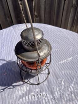 Adlake Gmo Railroad Kerosene Lantern Amber Glass Great Shape