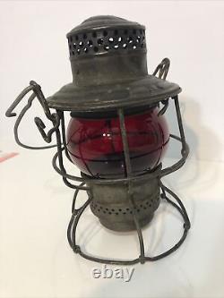 Adlake Kero 3-40 USA 1415633 Railroad Lantern Lamp w Clear Red Globe
