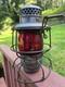 Adlake Kero 3-55 Red Glass Railroad Lamp New York USA, All Original Glass Patina