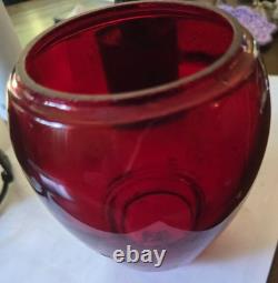 Adlake Kero 3-55 Red Glass Railroad Lamp New York USA, All Original Glass Patina