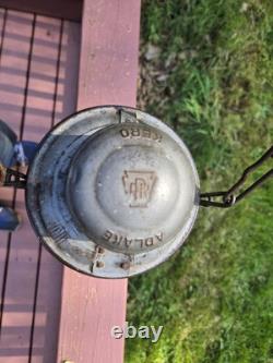 Adlake Kero 3-55 Red Glass Railroad Lamp New York USA, All Original Glass Patina