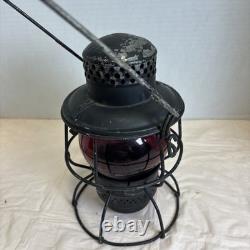 Adlake Kero Penn Central Railroad Lantern Red Globe Vintage Train Lamp