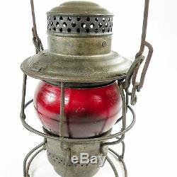 Adlake-Kero Railroad Lantern M-K-T Embossed Globe & Skirt 3-34 Vintage