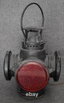 Adlake Non Sweating 4-way Railroad Switch Signal Lantern Train Rr Lamp Light