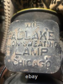 Adlake Non-Sweating Chicago Railroad Lantern Lamp, Green Lens, Yellow Reflector