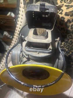Adlake Non-Sweating Chicago Railroad Lantern Lamp, Green Lens, Yellow Reflector