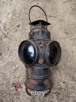 Adlake Non Sweating Lamp Chicago Railroad 4 lens Switch Signal Lantern ORIGINAL