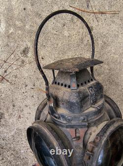Adlake Non Sweating Lamp Chicago Railroad 4 lens Switch Signal Lantern ORIGINAL