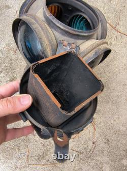 Adlake Non Sweating Lamp Chicago Railroad 4 lens Switch Signal Lantern ORIGINAL