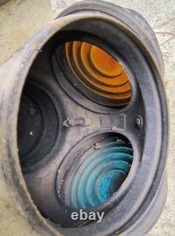 Adlake Non Sweating Lamp Chicago Railroad 4 lens Switch Signal Lantern ORIGINAL