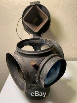 Adlake Non Sweating RR Lamp Railroad Switch Lantern Glass Lenses -3 missing part