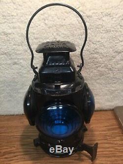 Adlake Non-Sweating Railroad Lamp Chicago 4 Lens Red/Blue Maine Central RR
