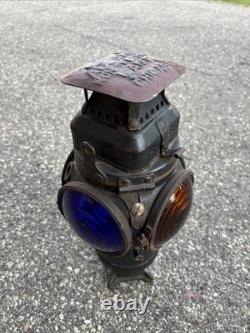 Adlake Non sweating Railroad Four way Switch Signal Lantern Lamp Missing 2 Lens