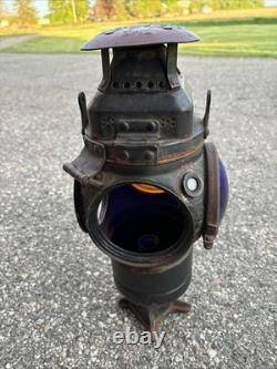 Adlake Non sweating Railroad Four way Switch Signal Lantern Lamp Missing 2 Lens